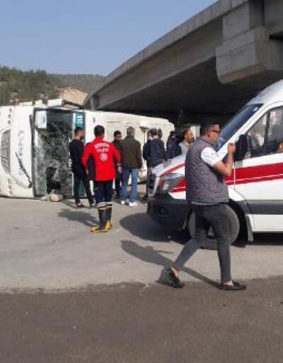 Akkuyu NGS işçilerinin servisi devrildi: 11 yaralı