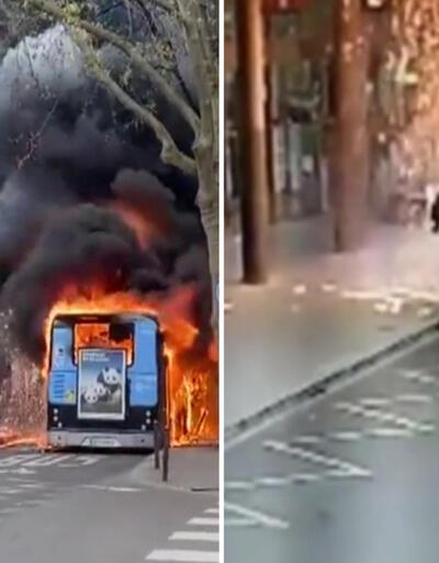 Paris'te yine elektrikli otobüs yandı