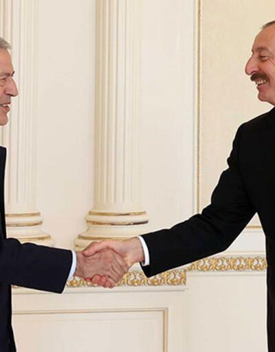 Bakan Akar ve beraberindeki TSK komuta kademesi Aliyev ile görüştü