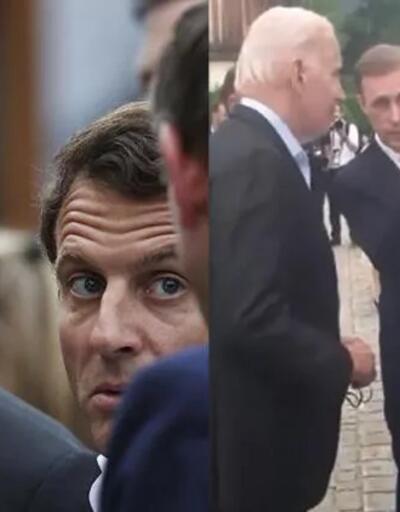Macron, Biden'a kötü haberi verirken kameralara yakalandı! Danışmanı son anda uyardı