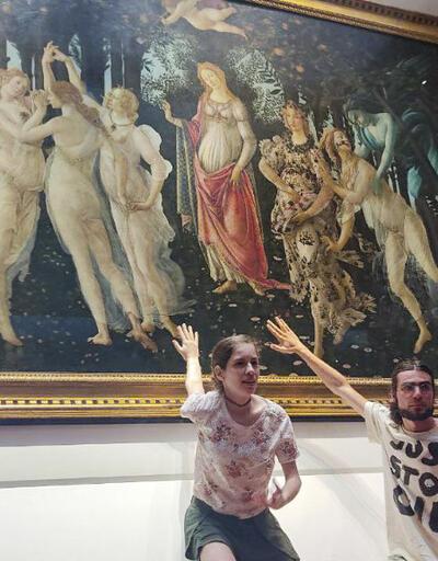 İklim aktivistleri bu kez Botticelli tablosunu hedef aldı