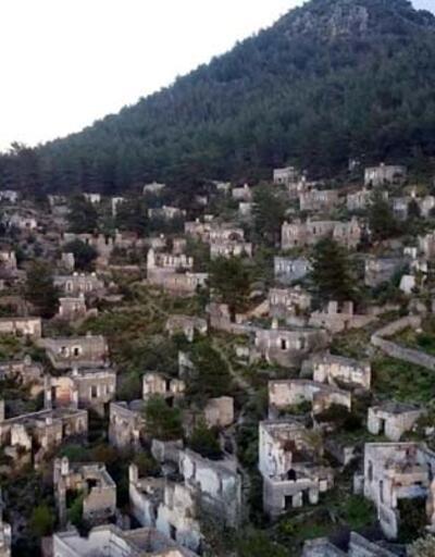 Muğla'nın 'hayalet köyü', havadan görüntülendi
