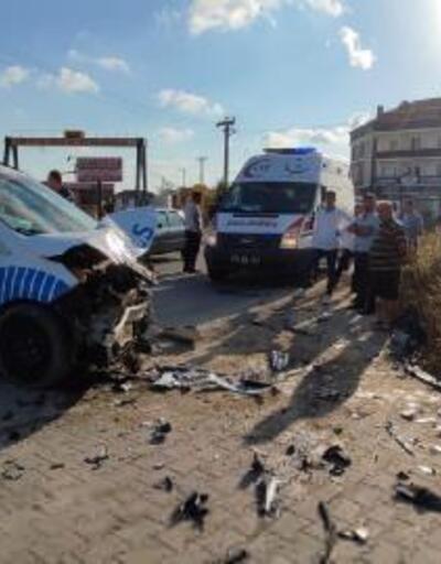 Tekirdağ’daki trafik kazasında 2 polis memuru yaralandı