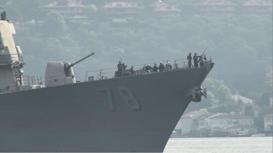 Son dakika... ABD savaş gemisi “USS Porter” İstanbul Boğazı’ndan geçti