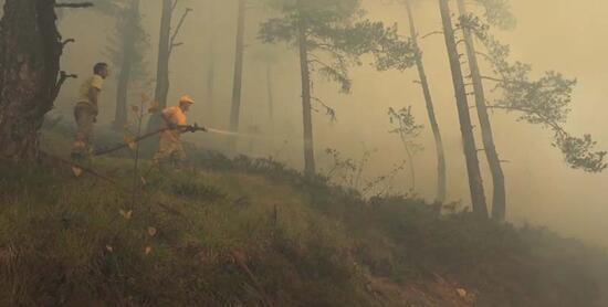 Kastamonu'da orman yangınına müdahale sürüyor