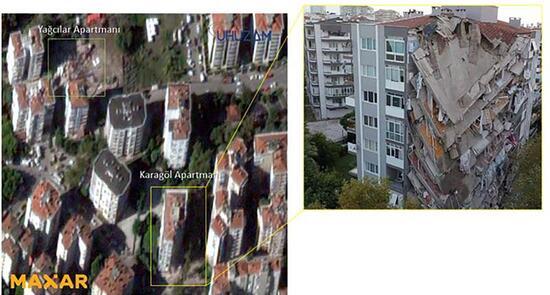 İzmir depreminin yol açtığı yıkım uzaydan görüntülendi
