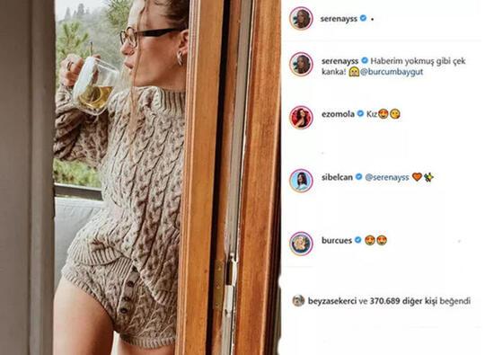 Serenay Sarıkaya'nın triko takımı sosyal medyayı salladı
