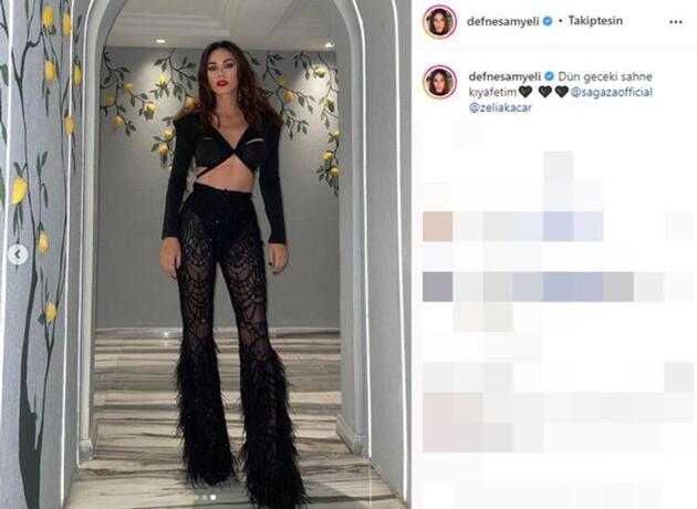 Defne Samyeli sahne kostümüyle sosyal medyayı salladı!