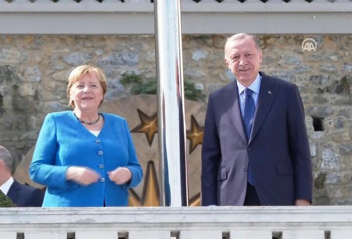 Cumhurbaşkanı Erdoğan, Merkel ile Huber Köşk'te