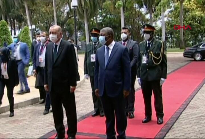SON DAKİKA: Cumhurbaşkanı Erdoğan Angola'da resmi törenle karşılandı