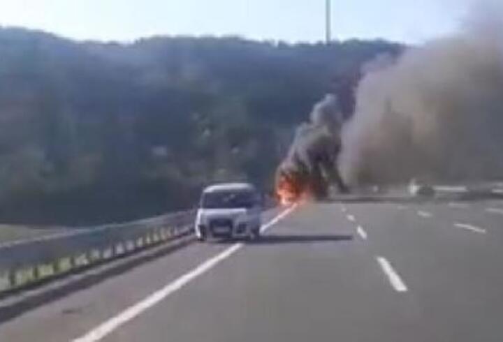 Kuzey Marmara Otoyolu'nda TIR yangını