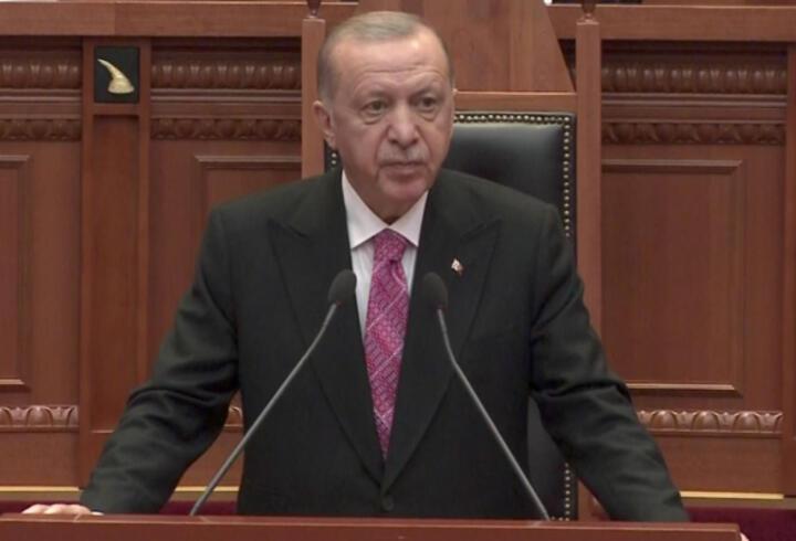 Son dakika haberi: Cumhurbaşkanı Erdoğan, Arnavutluk Meclisi'nde konuşuyor