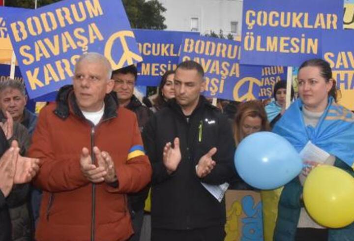 Bodrum'da Ukraynalılar bir kez daha 'Savaşa hayır' dedi
