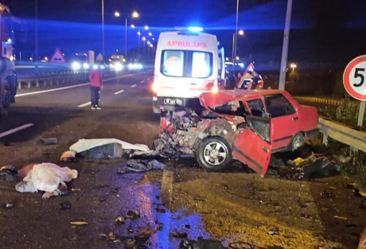 Çankırı'da, otomobil bariyere çarptı: 2 ölü, 3 yaralı
