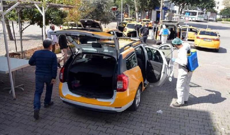 Çukurova'da taksiler dezenfekte edildi