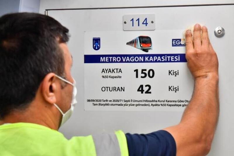 Başkent'te toplu taşıma araçlarına yolcu kapasite etiketleri yerleştiriliyor