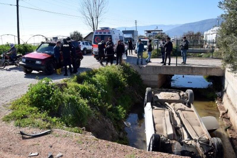 Otomobil sulama kanalına düştü: 2 yaralı