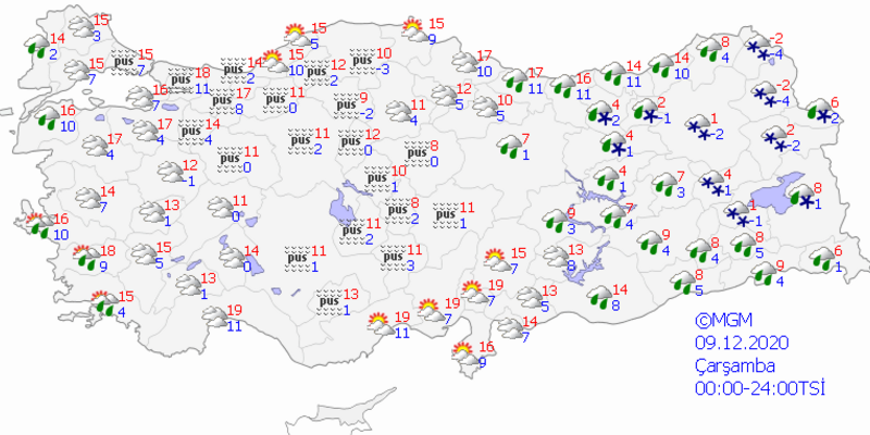 Bugün hava nasıl olacak? İstanbul'da hava nasıl?  9 Aralık 2020 Çarşamba il il hava durumu tahminleri