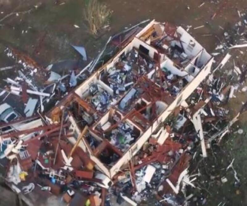 ABD’de kasırga felaketinin boyutu drone ile görüntülendi